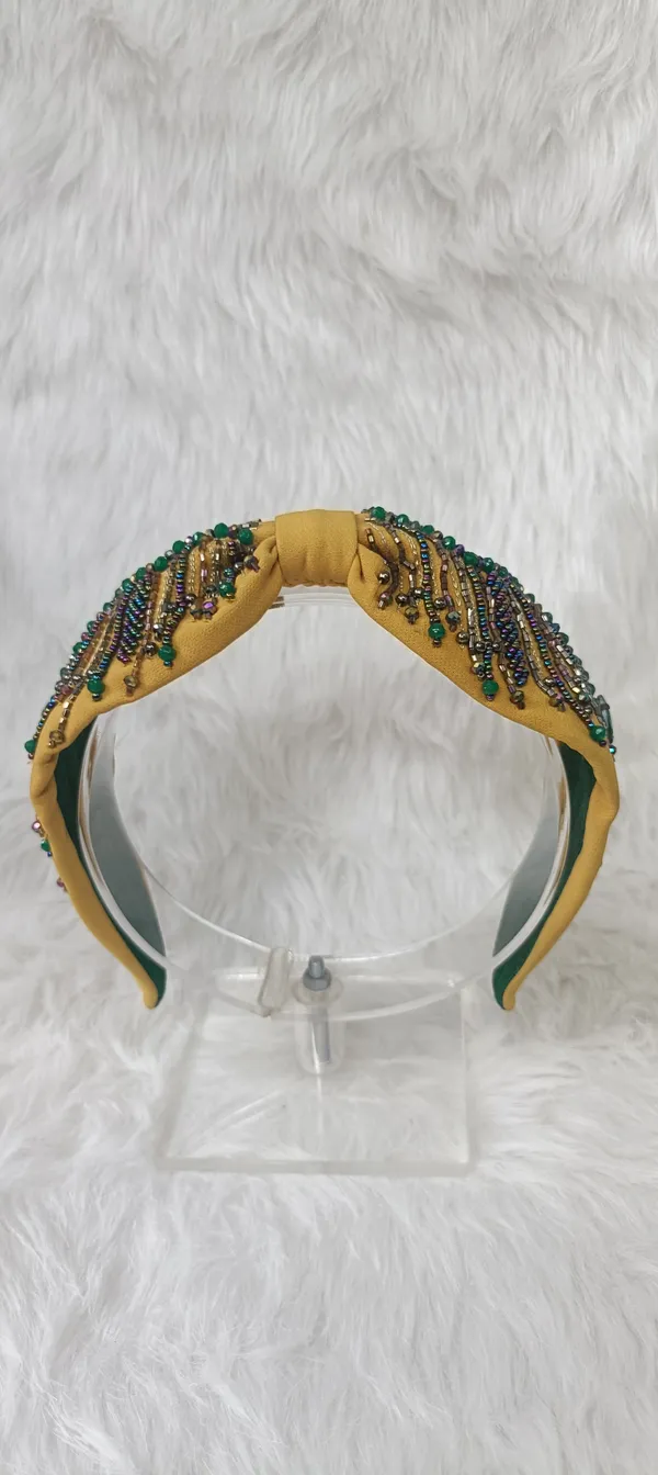 Yellow_Cotton_Beaded_Peacock_Feather_Headband_For_Women