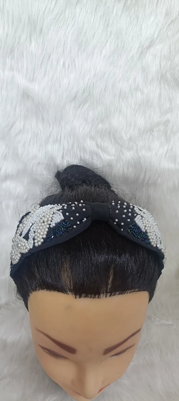 Black_Cotton_Pearl_Embellished_Leaf_Pattern_Hairband_For_Women