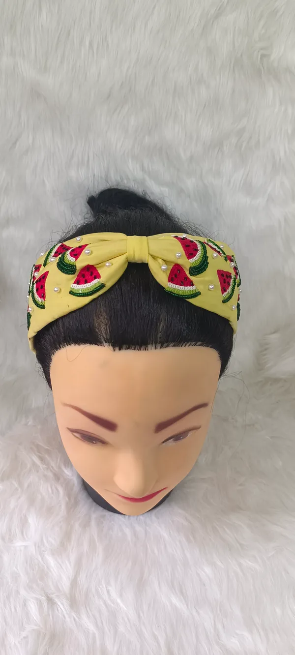 Yellow_Cotton_Beaded_Watermelon_Knot_Headband_For_Women