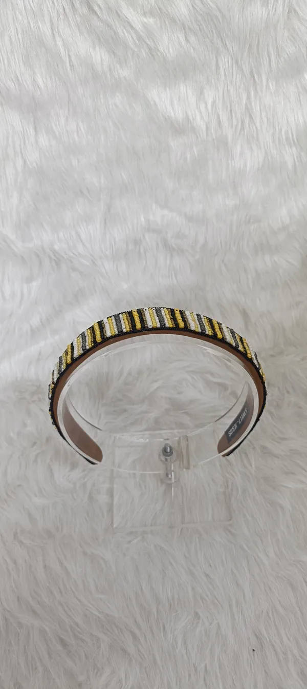Gold_Silver_White_Beaded_Striped_Hairband_For_Women