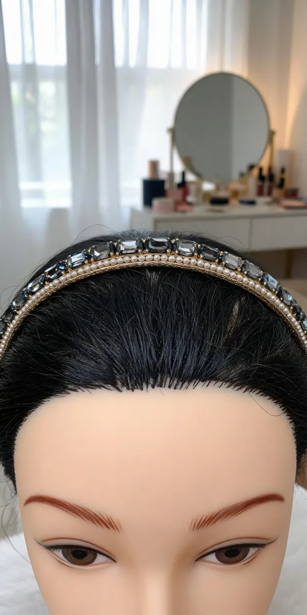 Black_Crystal_Pearl_Embellished_Gold_Thread_Hairband_For_Women
