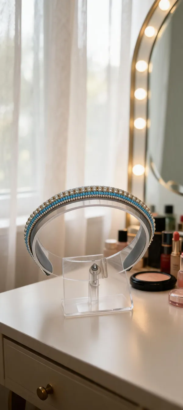 Blue_Silver_Beaded_Pearl_Embellished_Hairband_For_Women
