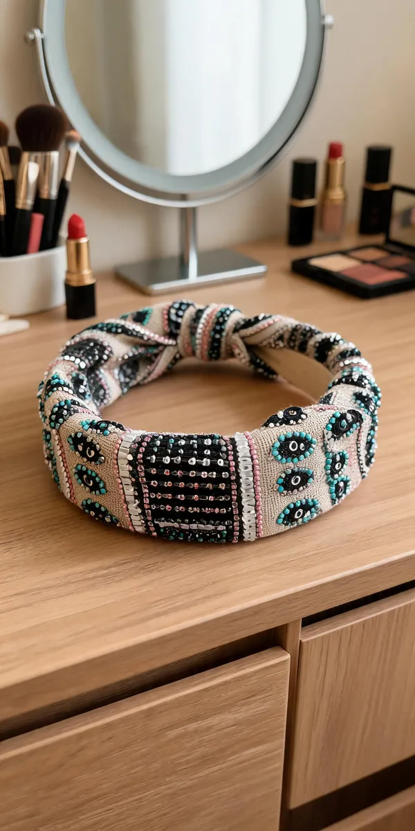 Multicolor_Cotton_Beaded_Embroidered_Wide_Knot_Headband_For_Women