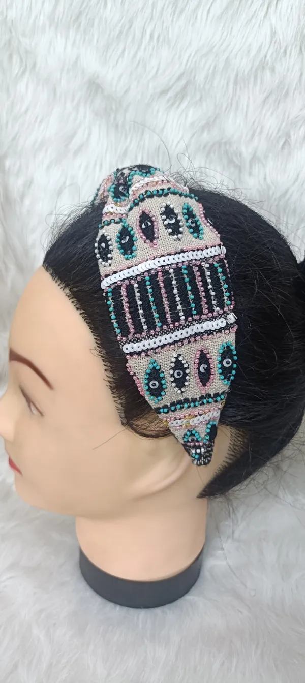 Multicolor_Cotton_Beaded_Embroidered_Wide_Knot_Headband_For_Women