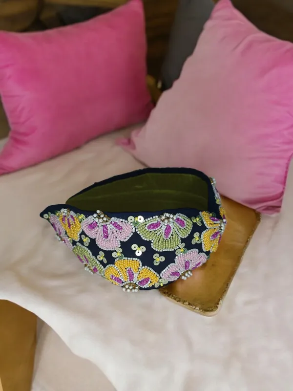Navy_Cotton_Beaded_Floral_Embroidered_Decorative_Bowl