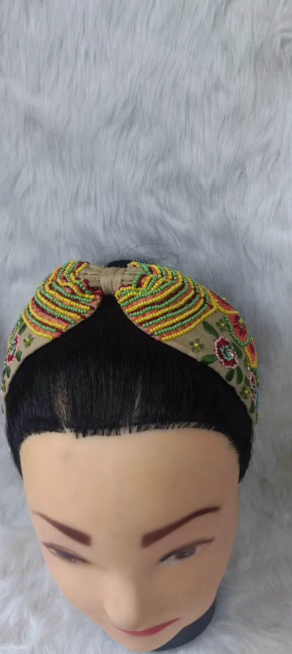 Beige_Cotton_Beaded_Floral_Knot_Headband_For_Women