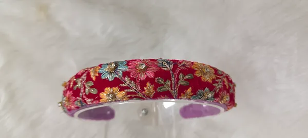 Red_Cotton_Floral_Embroidered_Wide_Hairband_For_Women