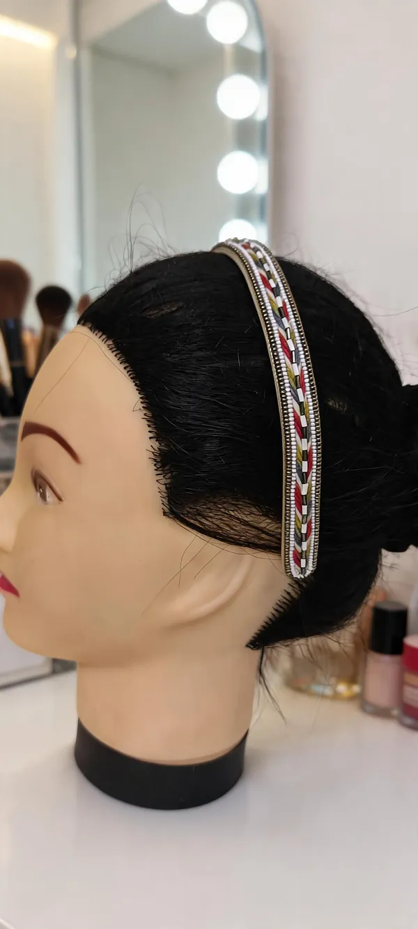 Multicolor_Beaded_Thin_Metal_Hairband_For_Women
