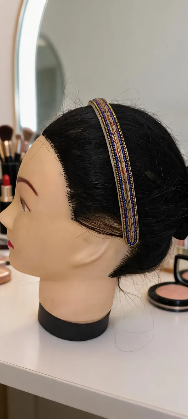 Multicolor_Cotton_Beaded_Embroidered_Hairband_For_Women