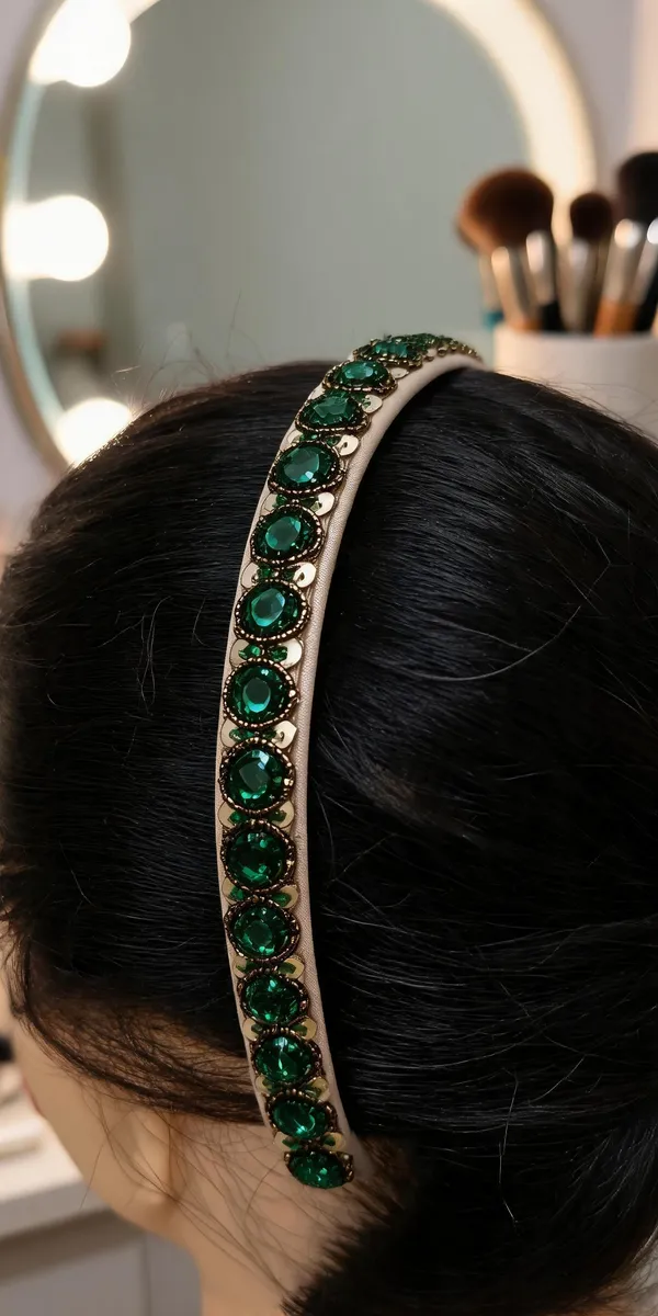 Green_Stone_Embellished_Metal_Hairband_For_Women