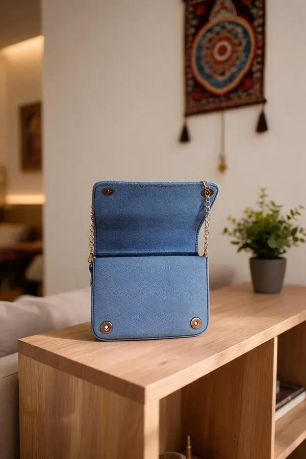 Blue_Denim_Gold_Chain_Sling_Bag_For_Women