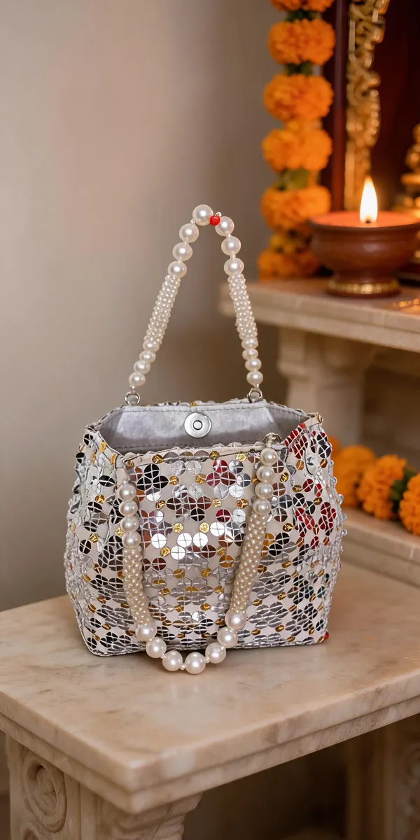 Silver_Cotton_Sequin_Beaded_Handle_Potli_Handbag_For_Women