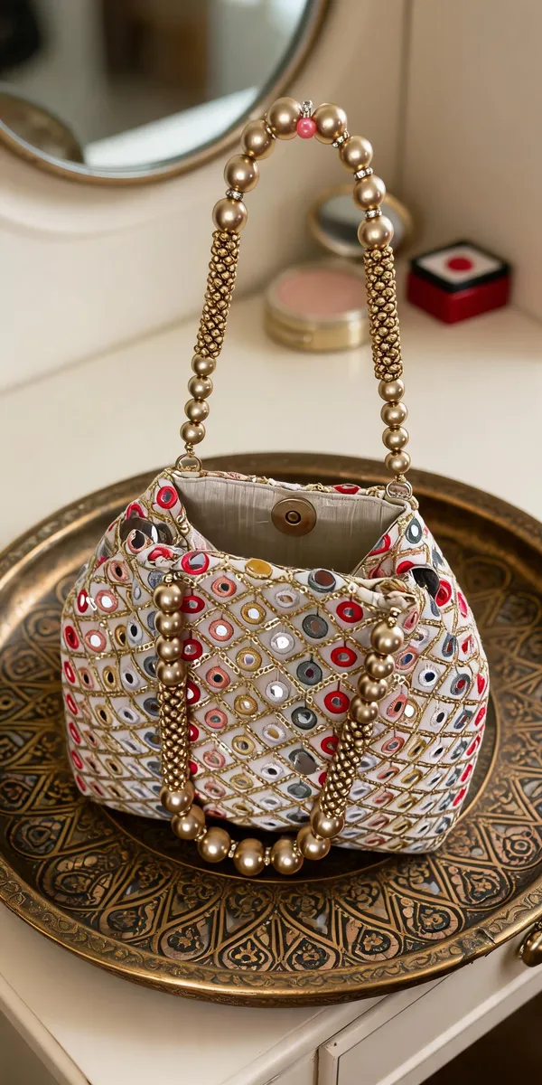 Beige_Cotton_Embroidered_Mirror_Work_Potli_Handbag_For_Women