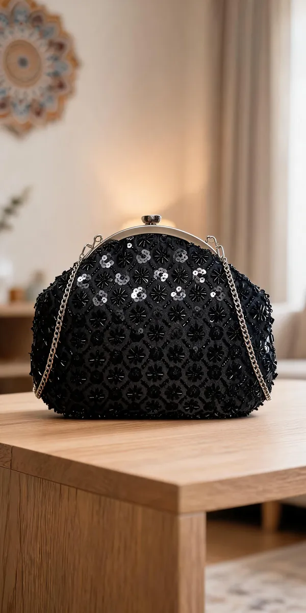 Black_Cotton_Beaded_Sequin_Sling_Clutch_Bag_For_Women