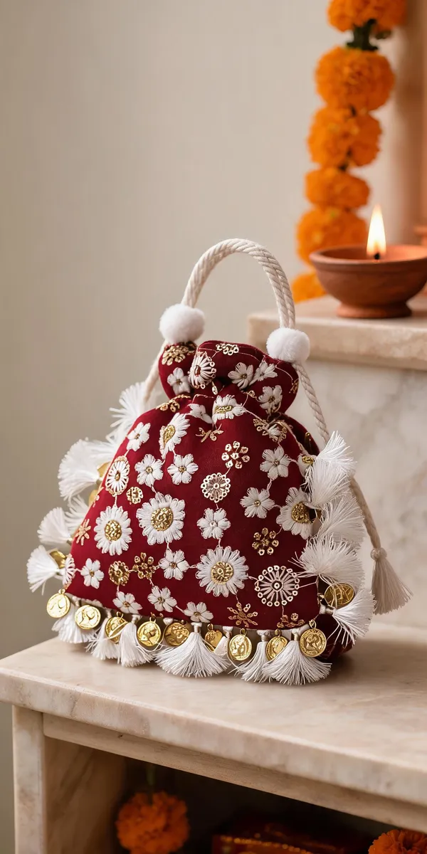 Maroon_Cotton_Embroidered_Potli_Bag_With_Tassels_For_Women