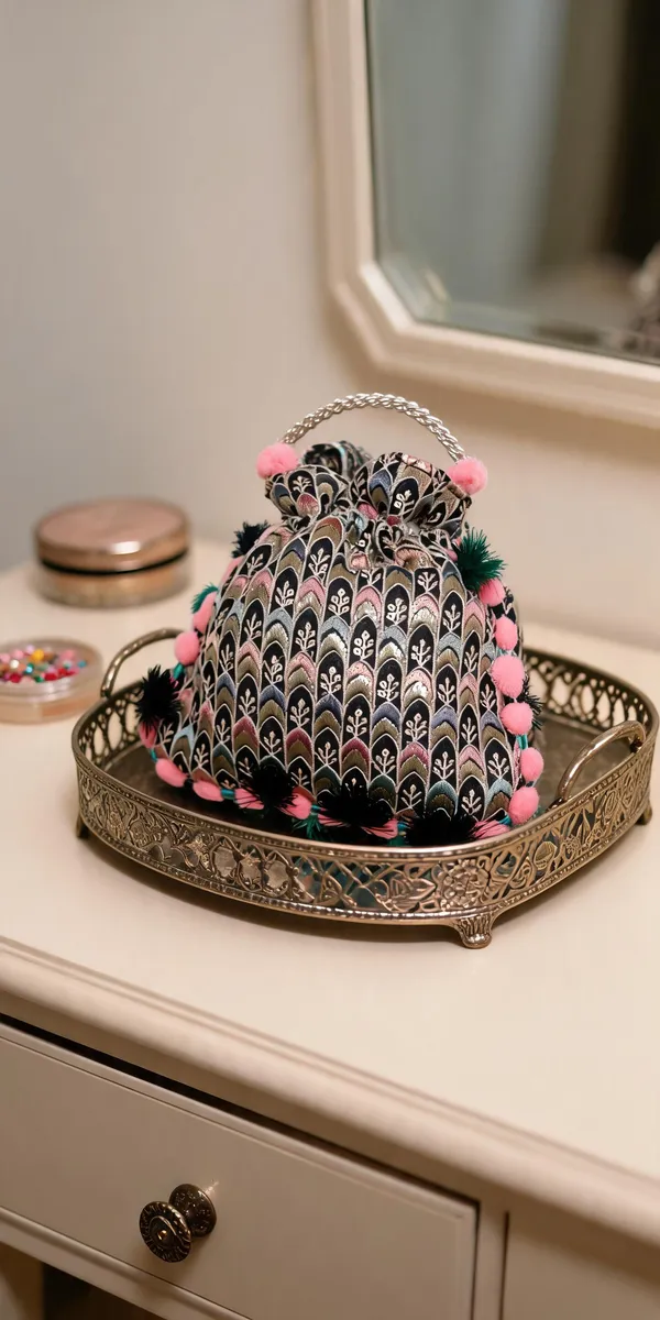 Cotton_Sequin_Embroidered_Pom_Pom_Tassel_Potli_Bag_For_Women
