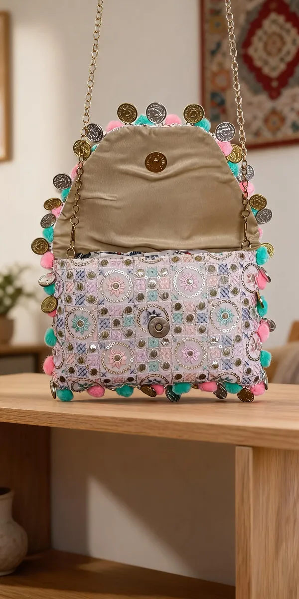 Cotton_Sequin_Embroidered_Coin_Pom_Pom_Sling_Bag_For_Women