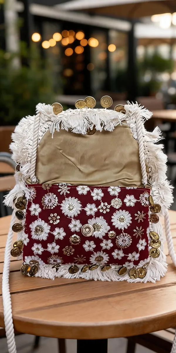 Maroon_Cotton_Embroidered_Fringe_Sling_Bag_For_Women
