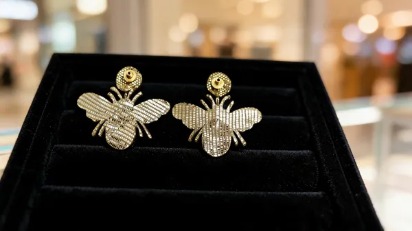 Gold_Beaded_Bee_Shaped_Stud_Earrings_For_Women