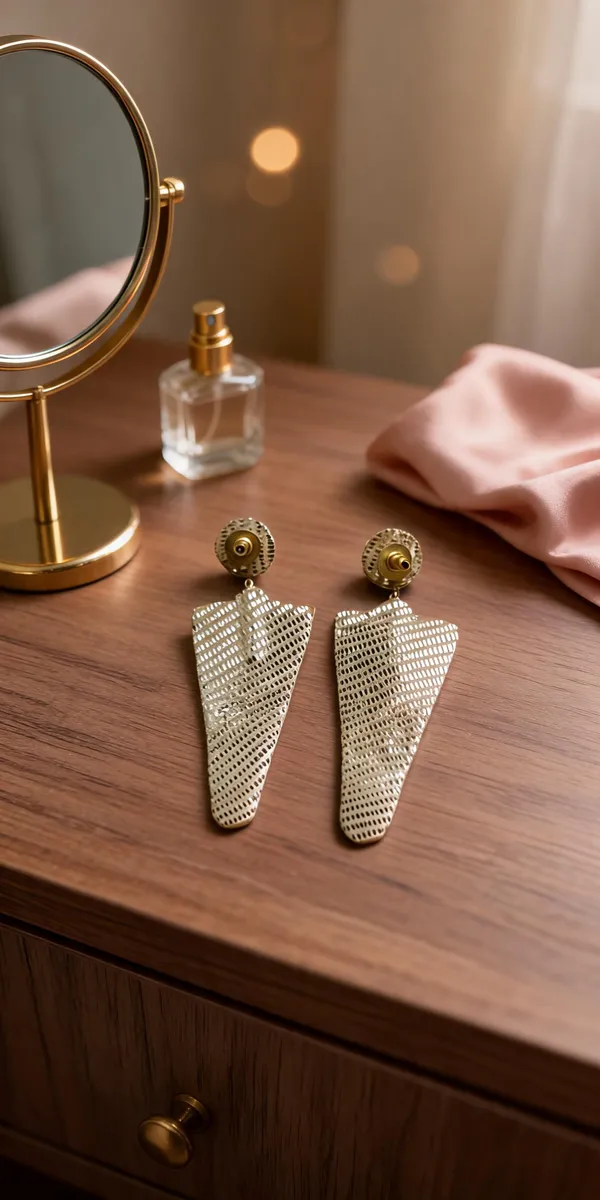 White_Gold_Beaded_Triangle_Drop_Earrings_For_Women