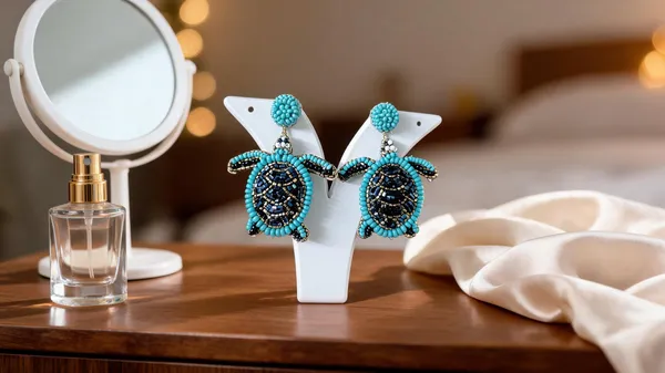 Turquoise_Beaded_Turtle_Drop_Earrings_For_Women