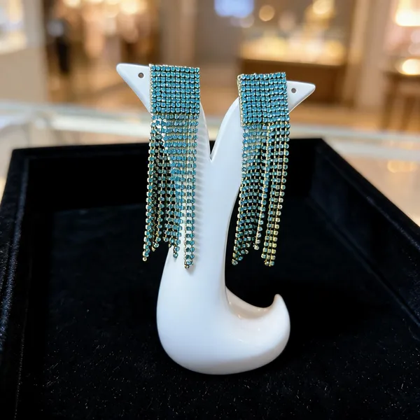 Turquoise_Crystal_Studded_Tassel_Drop_Earrings_For_Women