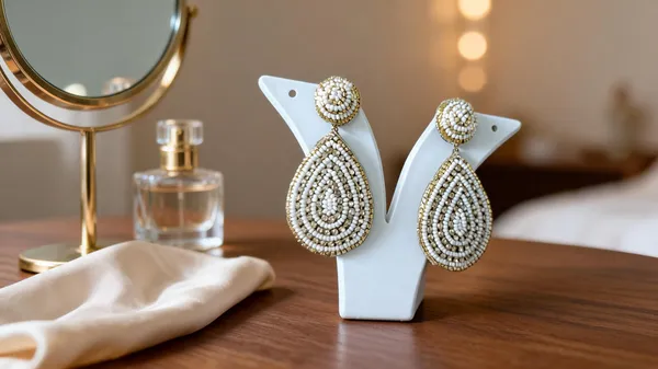 White_Gold_Beaded_Teardrop_Dangler_Earrings_For_Women