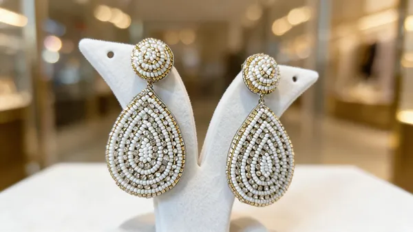 White_Gold_Beaded_Teardrop_Dangler_Earrings_For_Women