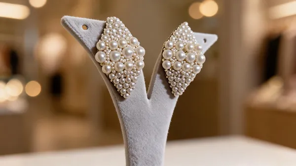 White_Pearl_Cluster_Studded_Statement_Earrings_For_Women