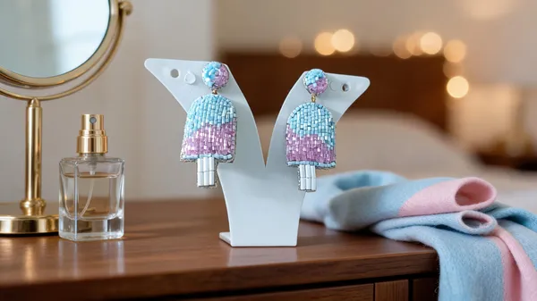 Blue_Pink_Beaded_Ice_Cream_Drop_Earrings_For_Women
