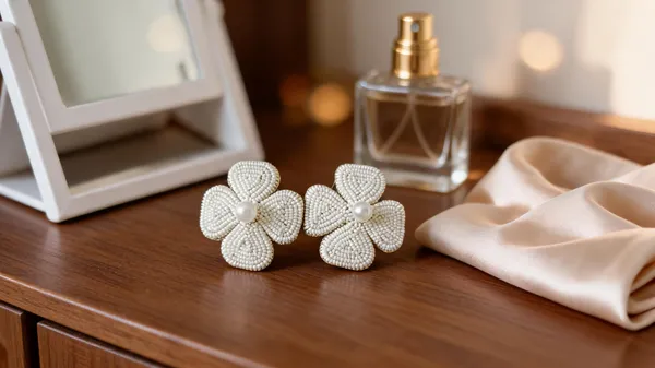 White_Bead_Floral_Pearl_Stud_Earrings_For_Women