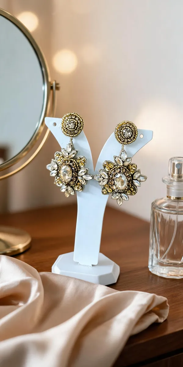 Gold_Beaded_Floral_Stone_Studded_Drop_Earrings_For_Women