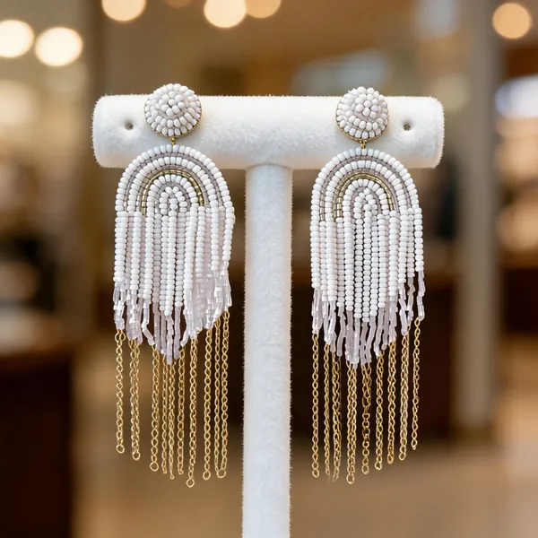 Baby_Pink_Beaded_Tassel_Fringe_Statement_Earrings_For_Women