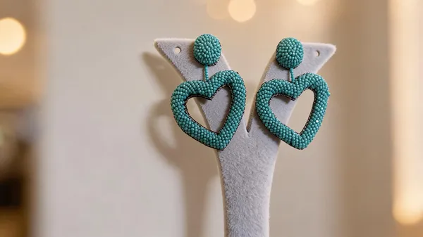 Turquoise_Beaded_Heart_Drop_Earrings_For_Women
