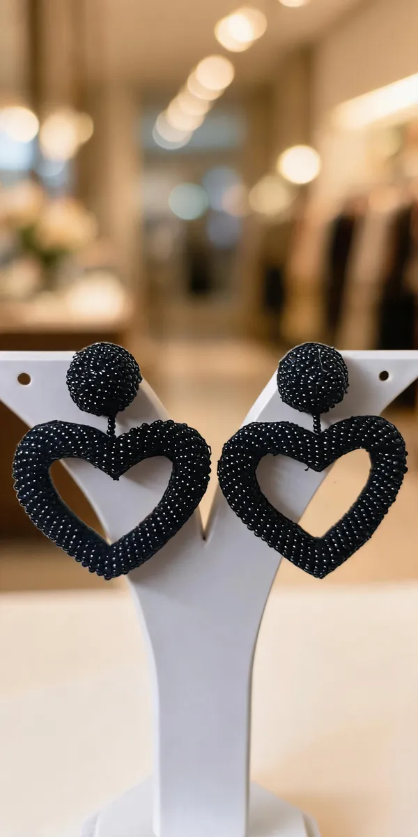 Black_Alloy_Beaded_Heart_Drop_Earrings_For_Women