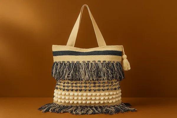 Handcrafted_Multi-Textured_Boho_Tote_-_Woven_Shoulder_Bag_with_Fringes_&_Popcorn_Details-Black