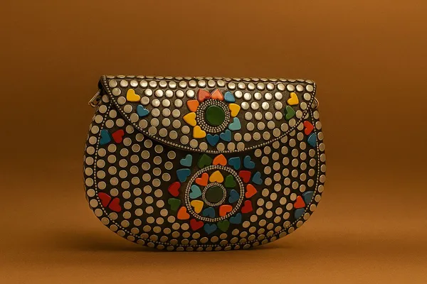 Handcrafted_Mosaic_Stone_&_Metal_Studded_Clutch_-_Geometric_Evening_Sling_Bag