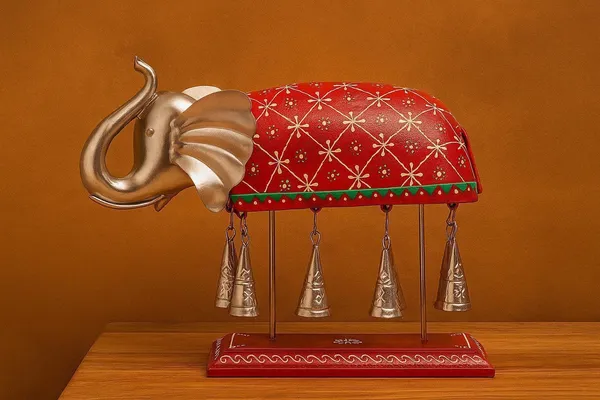 Hand_Painted_Metal_Elephant_Showpiece_With_Hanging_Bells_Rajasthani_Good_Luck_Figurine