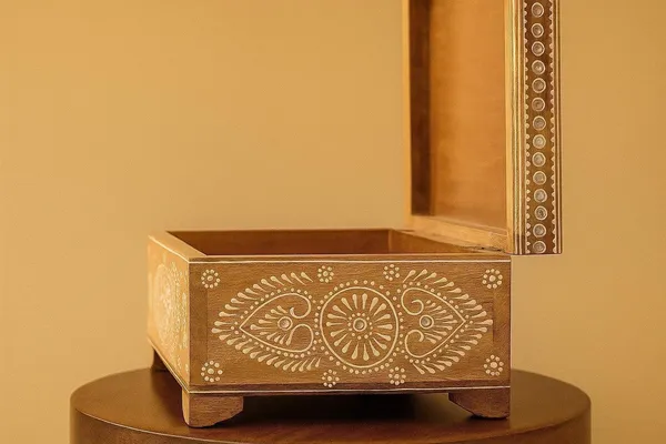 Hand_Painted_Wooden_Jewelry_Box_Indian_Folk_Art_White_Pigment_Work