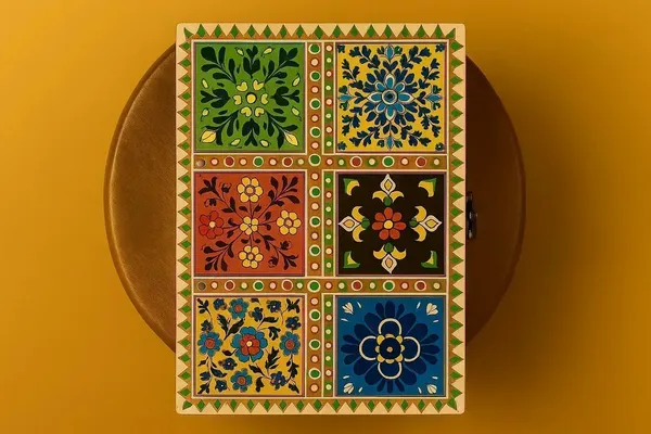 Hand_Painted_Wooden_Jewelry_Box_Indian_Folk_Art_White_Pigment_Work