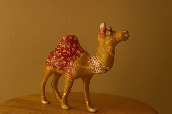 Handpainted_Metal_Camel_Figurine_With_Red_Floral_Saddle_Traditional_Indian_Folk_Art_Decor_Decorative_Sculpture_For_Home_Living_Room