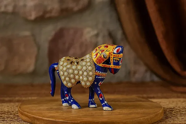 Handpainted_Metal_Horse_Figurine_With_Pearl_Inlay_Traditional_Indian_Art_Statue_Royal_Blue_Decorative_Horse_Sculpture