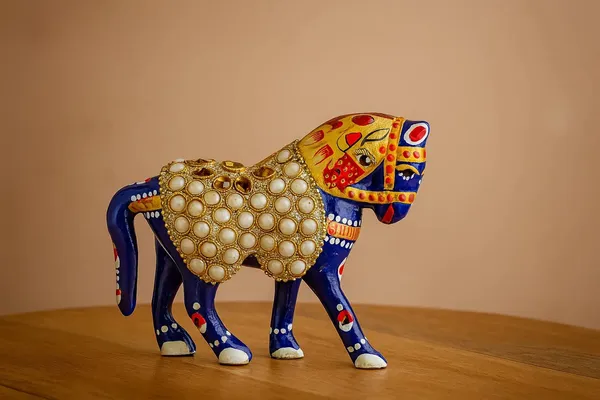 Handpainted_Metal_Horse_Figurine_With_Pearl_Inlay_Traditional_Indian_Art_Statue_Royal_Blue_Decorative_Horse_Sculpture