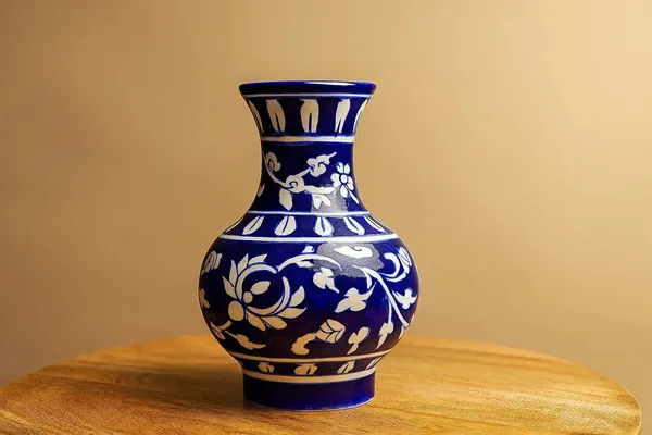 Handcrafted_Blue_Pottery_Flower_Vase_Indian_Ceramic_Art_Decor_From_Jaipur_Traditional_Floral_Design