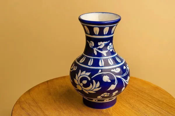 Handcrafted_Blue_Pottery_Flower_Vase_Indian_Ceramic_Art_Decor_From_Jaipur_Traditional_Floral_Design