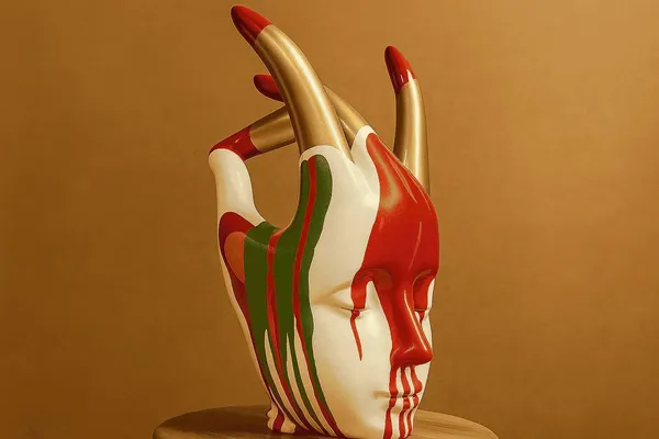 Hand_Painted_Resin_Face_Sculpture_Modern_Art_Decor_With_Dripping_Paint_Effect_Spooky_Unique_Figurines