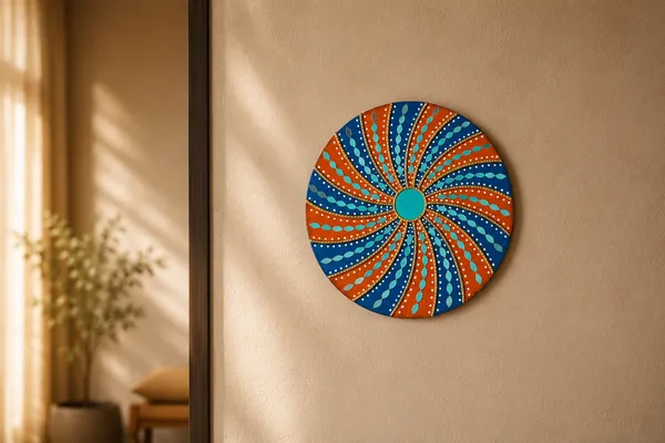 Handcrafted_Royal_Sunburst_Lippan_Art_Wall_Mirror_12_Inch_Mdf_Base_Vibrant_Blue_Yellow_Mud_Mirror_Work