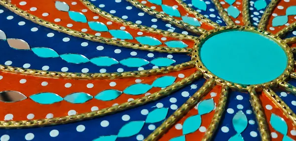 Handcrafted_Royal_Sunburst_Lippan_Art_Wall_Mirror_12_Inch_Mdf_Base_Vibrant_Blue_Yellow_Mud_Mirror_Work