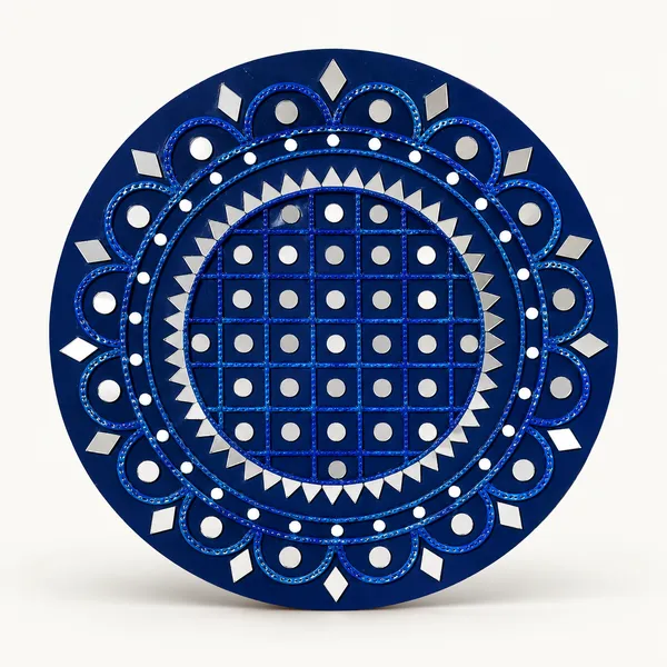 Handcrafted_Royal_Blue_Majesty_Lippan_Art_Wall_Decor_14_Inch_Mdf_Base_Premium_Monochrome_Mud_Mirror_Work_Mandala