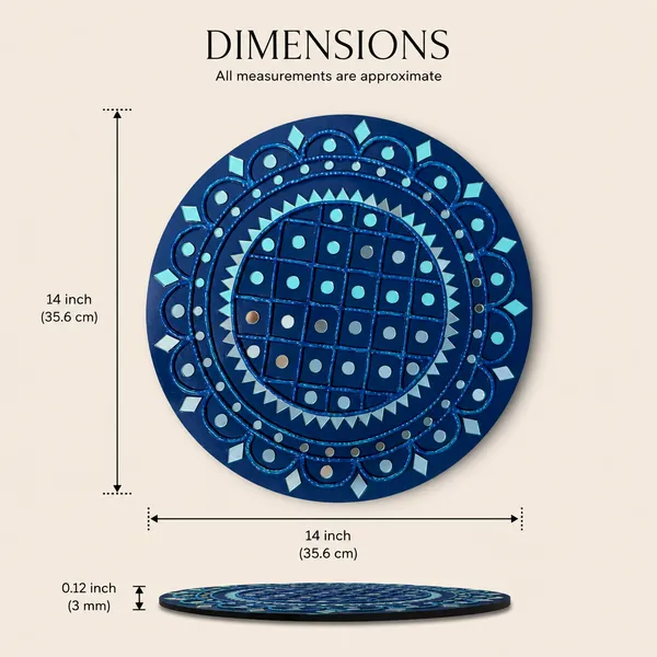 Handcrafted_Royal_Blue_Majesty_Lippan_Art_Wall_Decor_14_Inch_Mdf_Base_Premium_Monochrome_Mud_Mirror_Work_Mandala